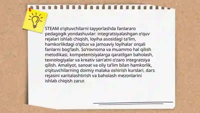 STEAM oʻqituvchilarni tayyorlashda 3