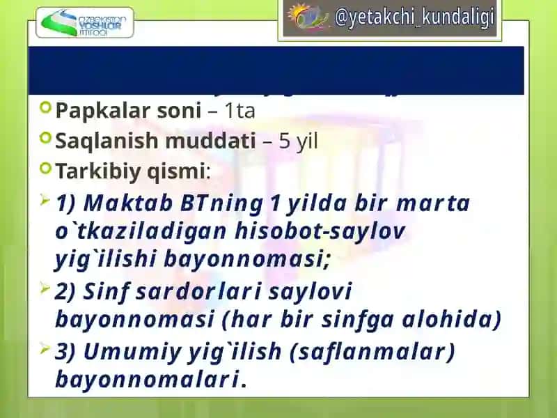 Yoshlar yetakchilarning ish hujjatlari 3