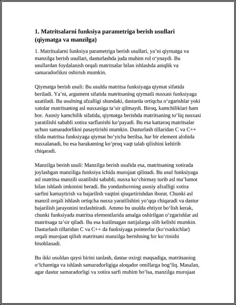 MATRITSALARNI FUNKSIYA PARAMETRLARI SFATIDA QO‘LLANILISHI 3