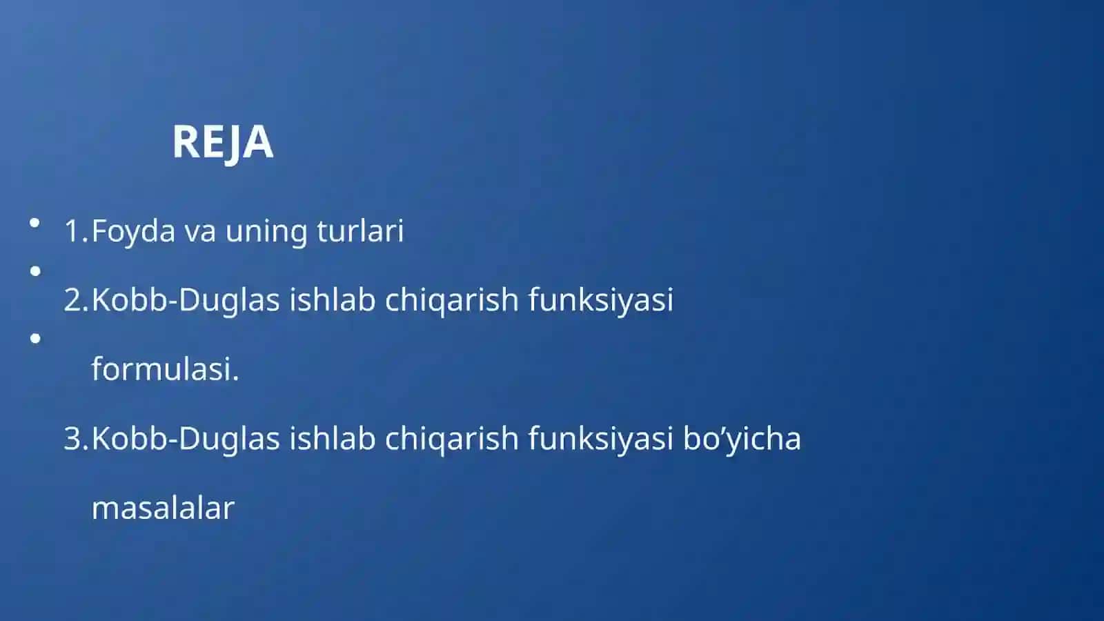 Foyda shakllanishi tahlili 3