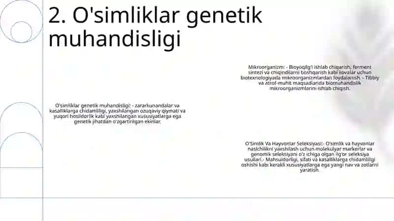Mikroorganizm, O'Simlik Va Hayvonlar Seleksiyasi Sohasidagi Erishilgan Yutuqlar 3
