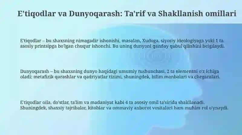 E'tiqodlar va Dunyoqarash 3