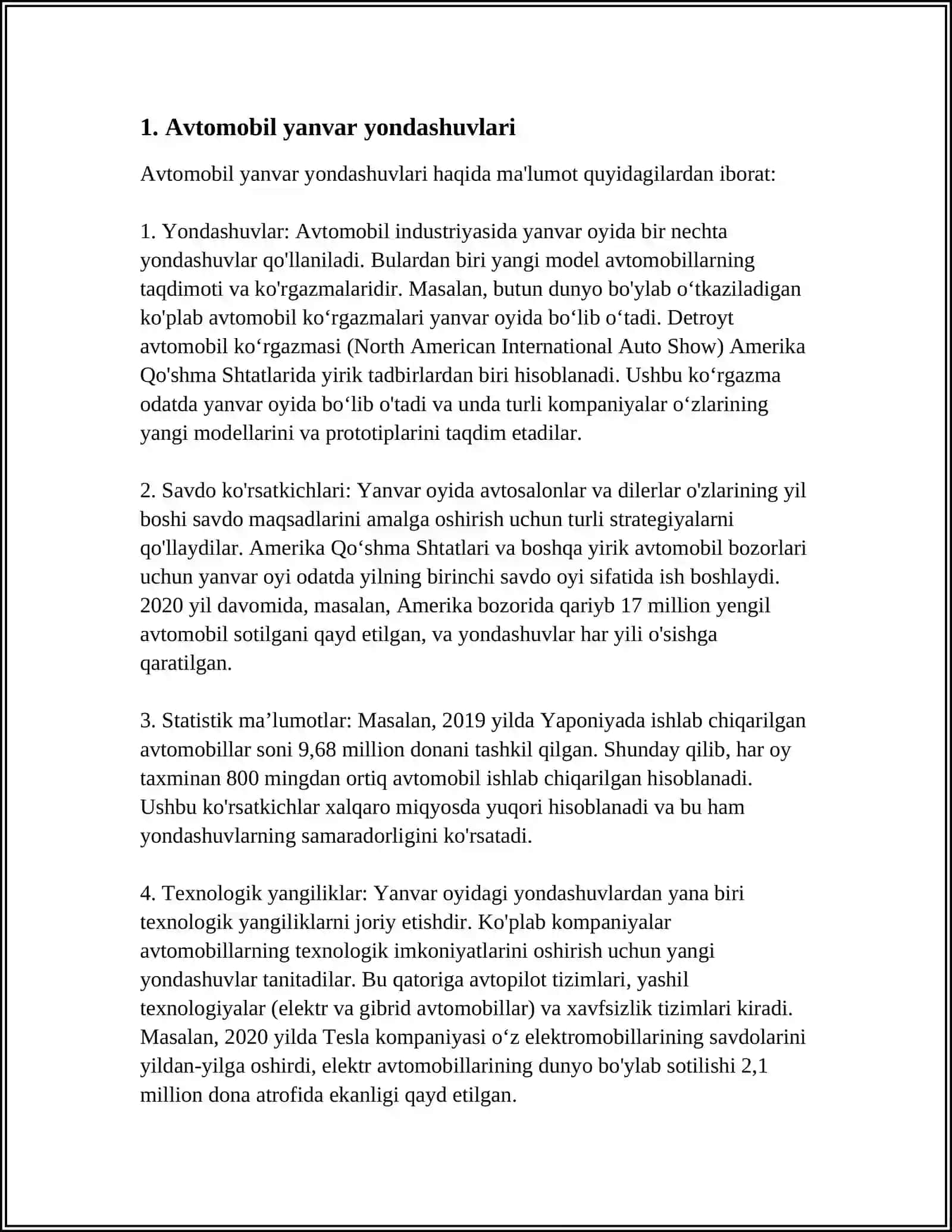 AVTOMOBIL QUVVATI, YONILGʻI TEJAMKORLIGI VA TASHQI MUHITGA TAʼSIRI BO'YICHA UMUMIY DIAGNOZ QOʻYISH TEXNOLOGIYASI 3