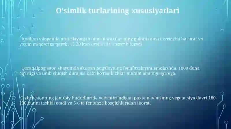 Dorivor o‘simliklarning o‘sishi va rivojlanishi fenofazalarini aniqlash va fenospektrlarini tuzish 3