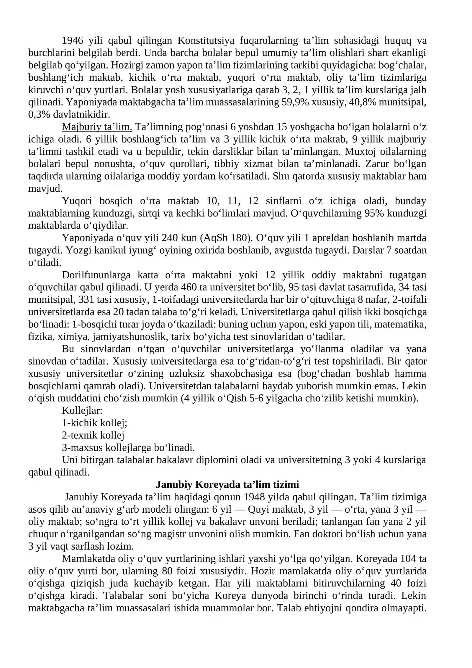 Hozirgi davrda jahon rivojlangan mamlakatlaridagi xalq ta’limi tizimi va pedagogika fani 3
