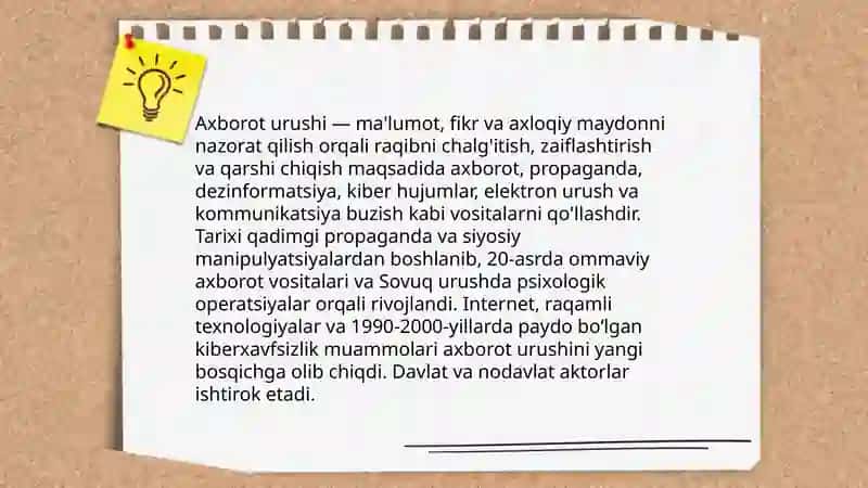 Axborot urushi tushunchasi va tarixi 3