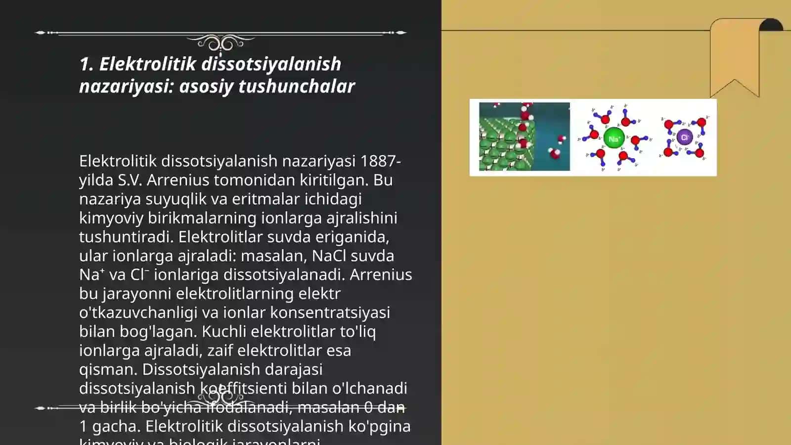 Elektrolitik dissotsiyalanish nazariyasi 3