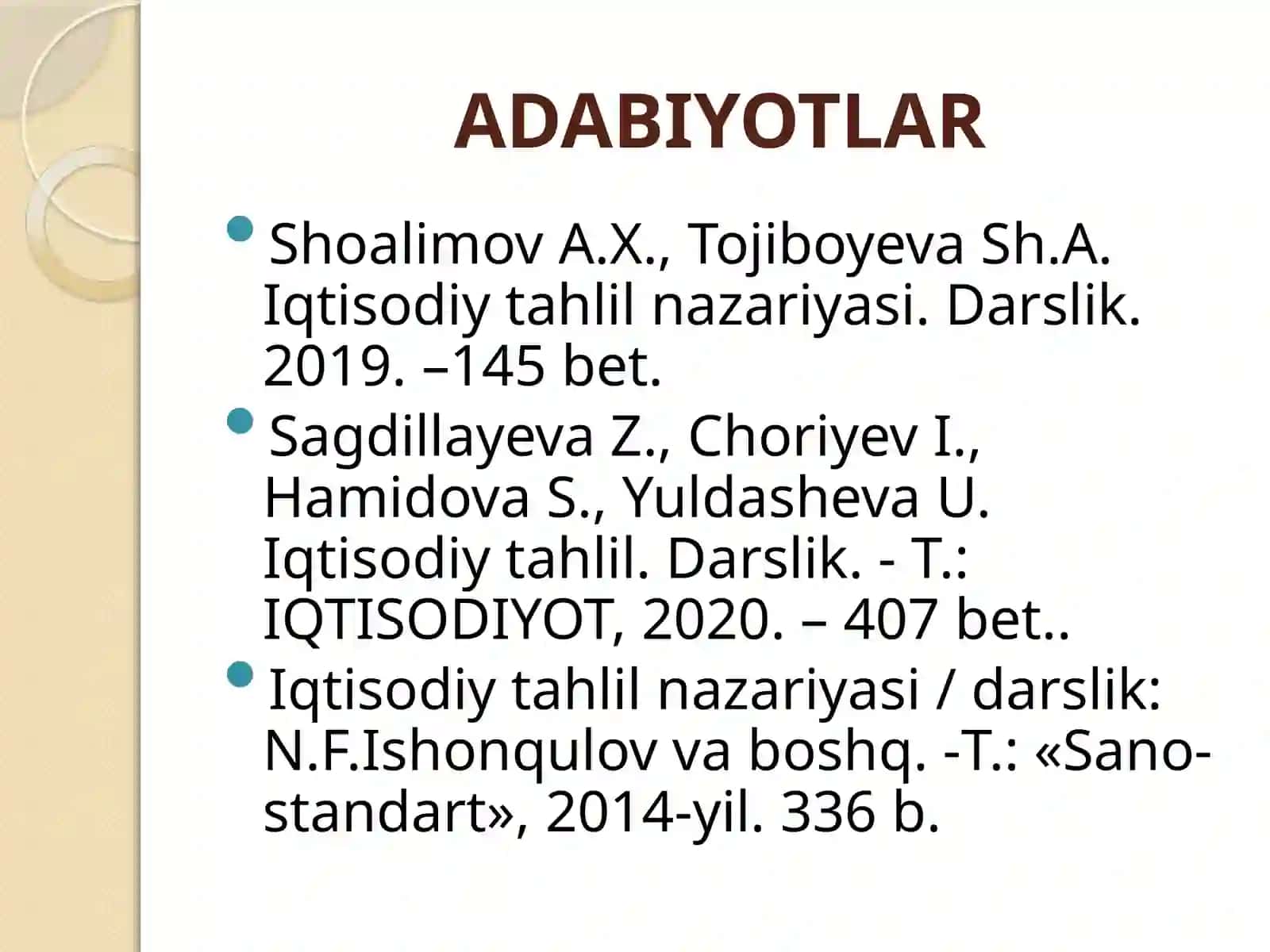 IQTISODIY TAHLILNING MAZMUNI, PREDMETI VA VAZIFALARI 3