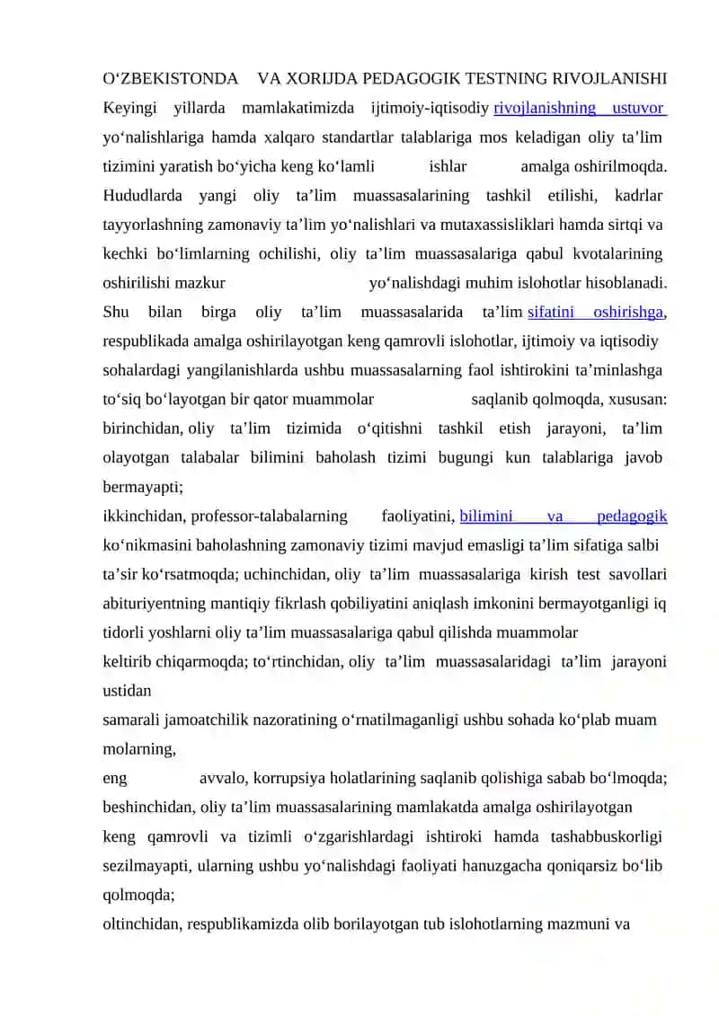 Testologiya va pedagogik o’lchovlar nazariyasi 3