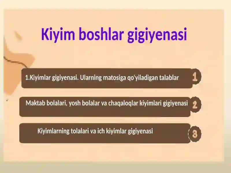 Kiyim Boshlar va Oyoq Kiyimlari Gigiyenasi 3