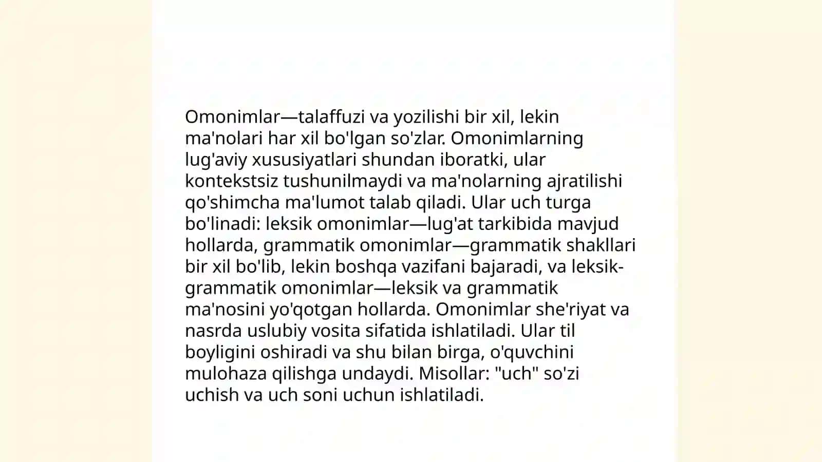 Omonimlar. Omoformalar. Omonimlarning yuzaga kelishi sabablari 3