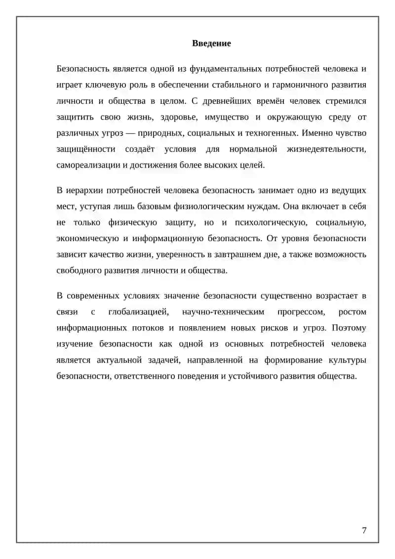 Реферат "Безопасность как одна из основных потребностей" 3