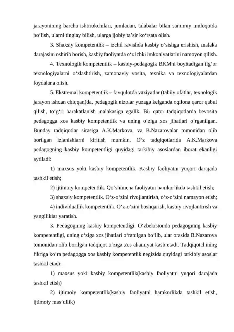 Pedagogik mahorat. Pedagogik kompetentiik va kreativlik 3