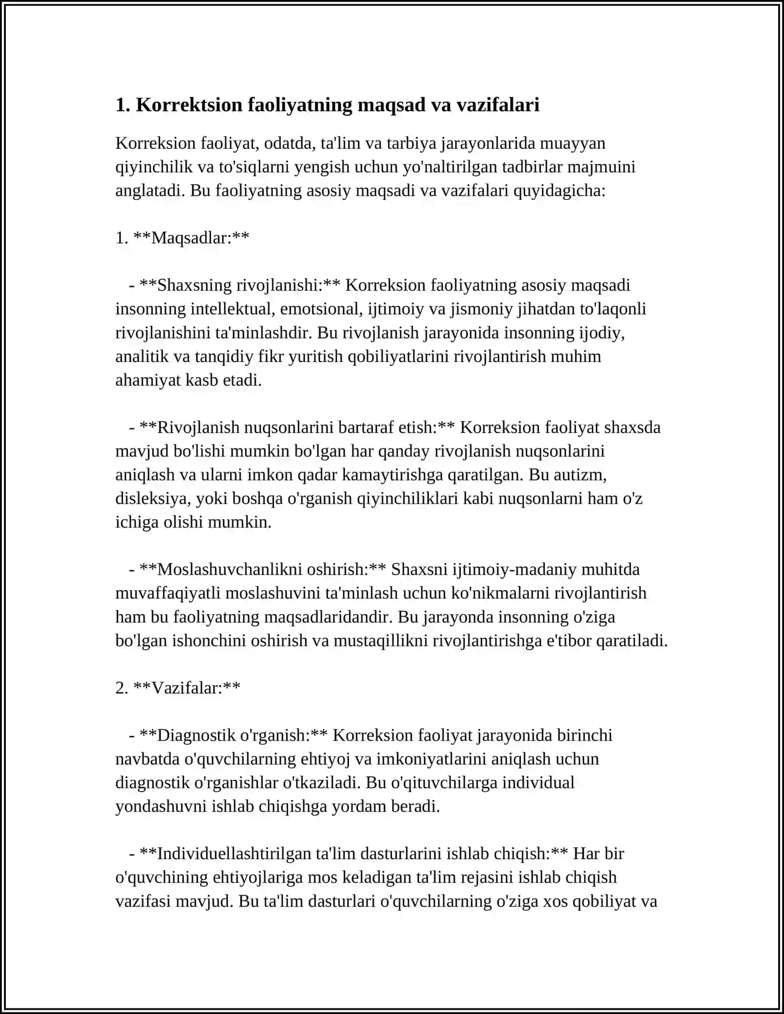KORREKSION FAOLIYATNING TAYYORLOV BOSQICHI 3