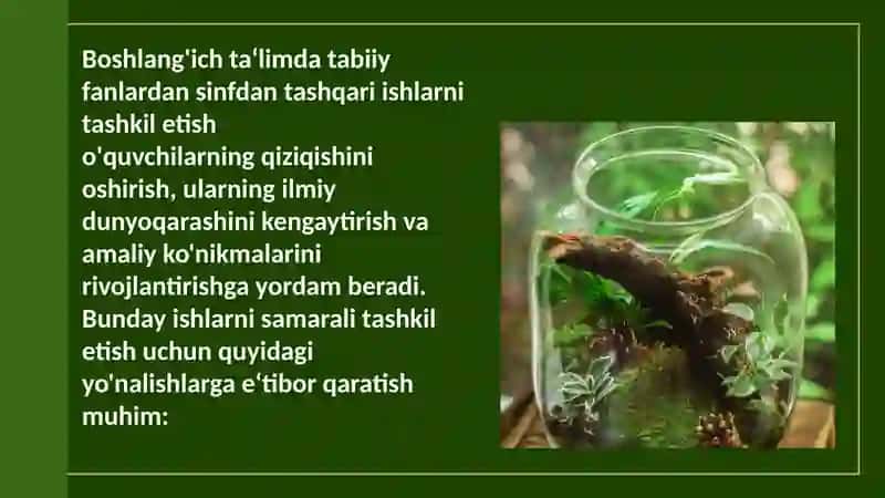 Boshlangʻich taʼlim tabiiy fanlaridan sinfdan tashqari ishlarni tashkil etish 3