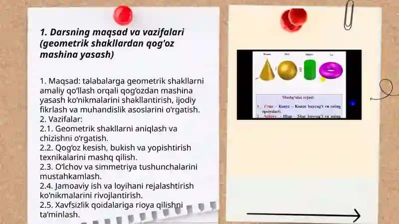 Geometrik shakllardagi qog'ozdan mashina qurish-yasash dars ishlanmasi 3