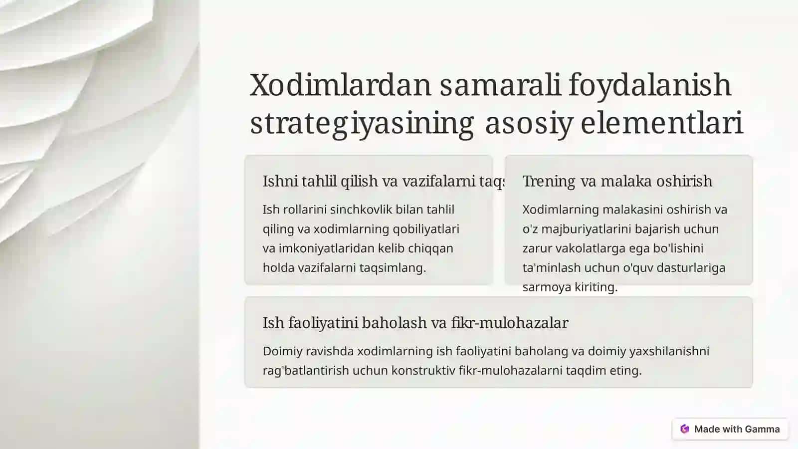 Samadimizning xodimlarga olib keladigan har bir uslubimiz 3