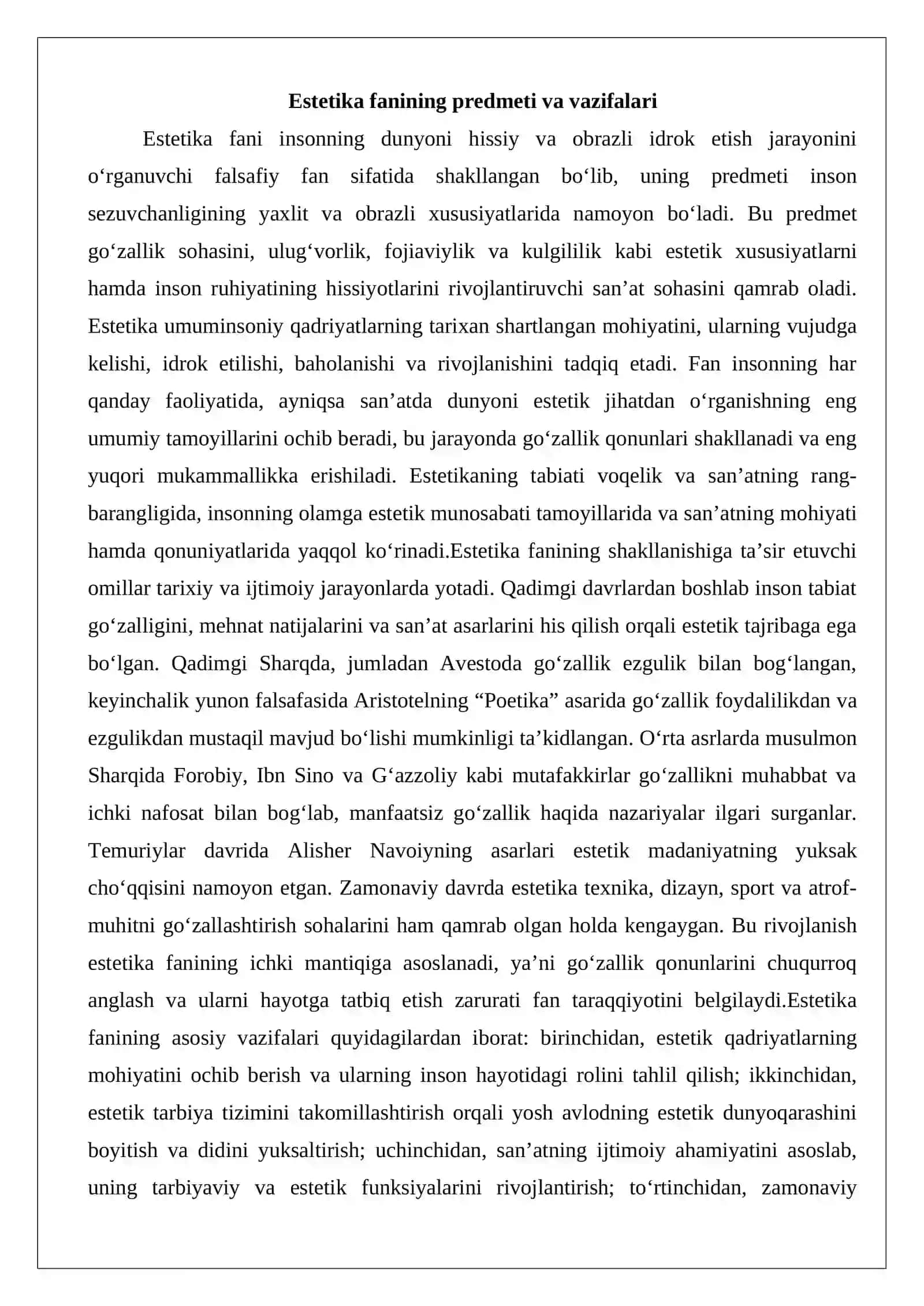 Estetik madaniyatning tarkibi 3
