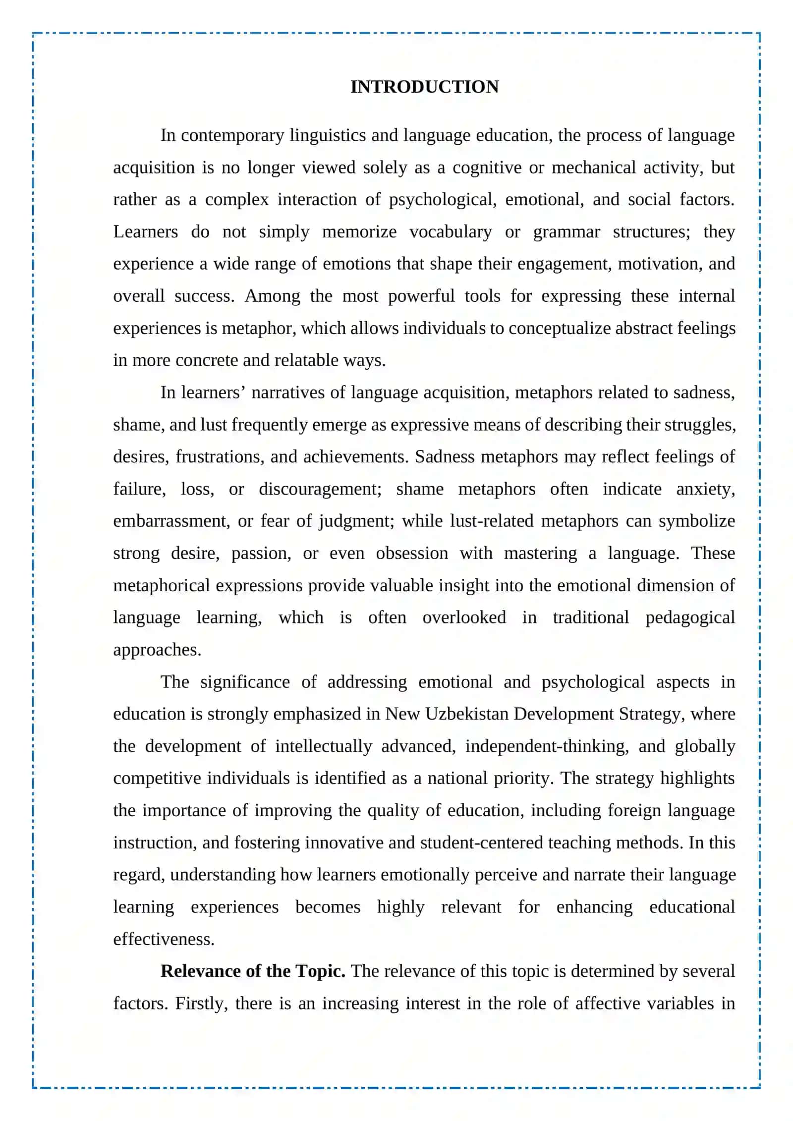 The Use of Sadness, Shame, and Lust Metaphors in Learners’ Narratives of Language Acquisition 3