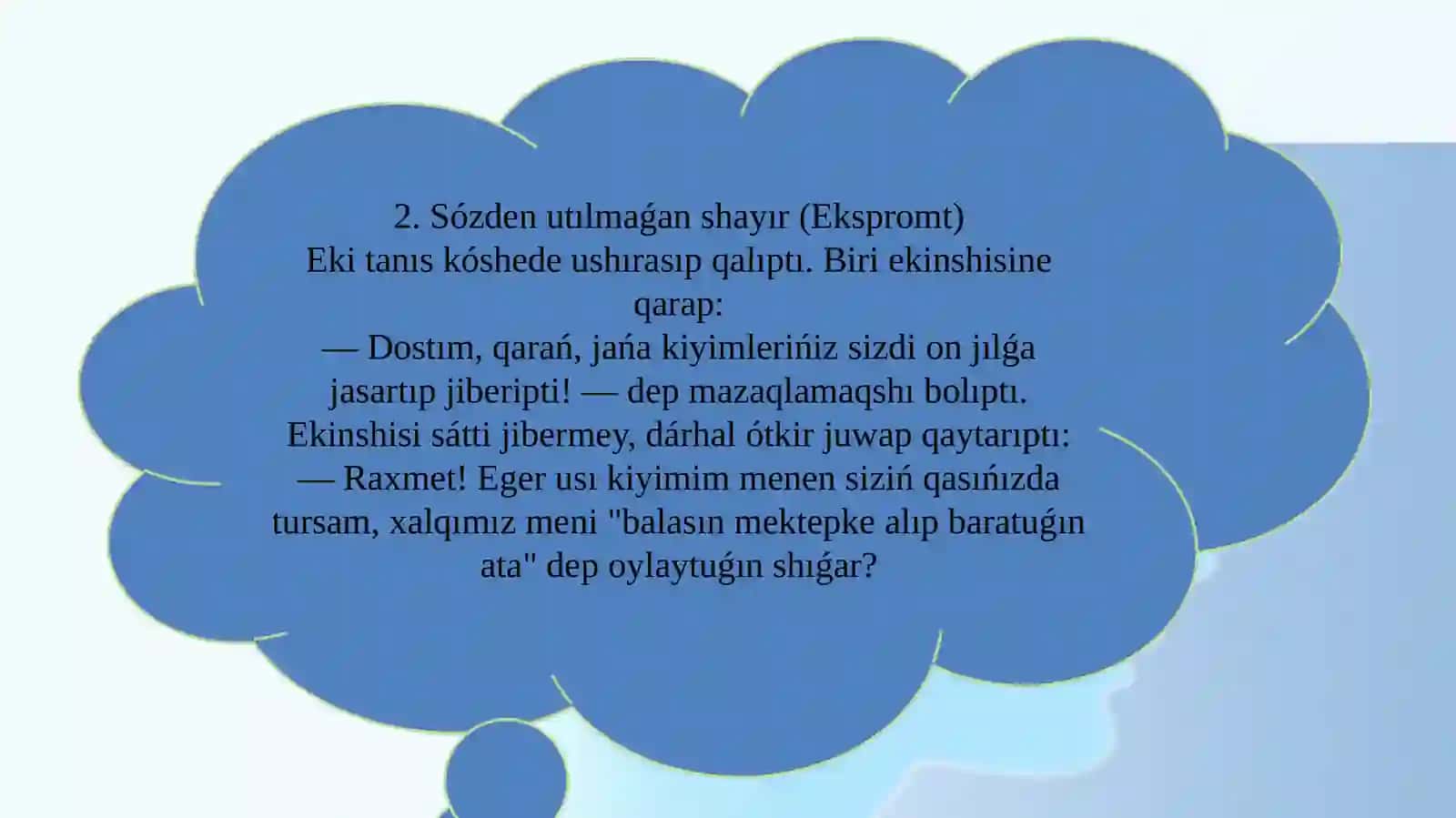 KÚLKILI WAQIYA GÚRRIŃLER HAQQINDA ÓZBETINSHE JUMISI 3