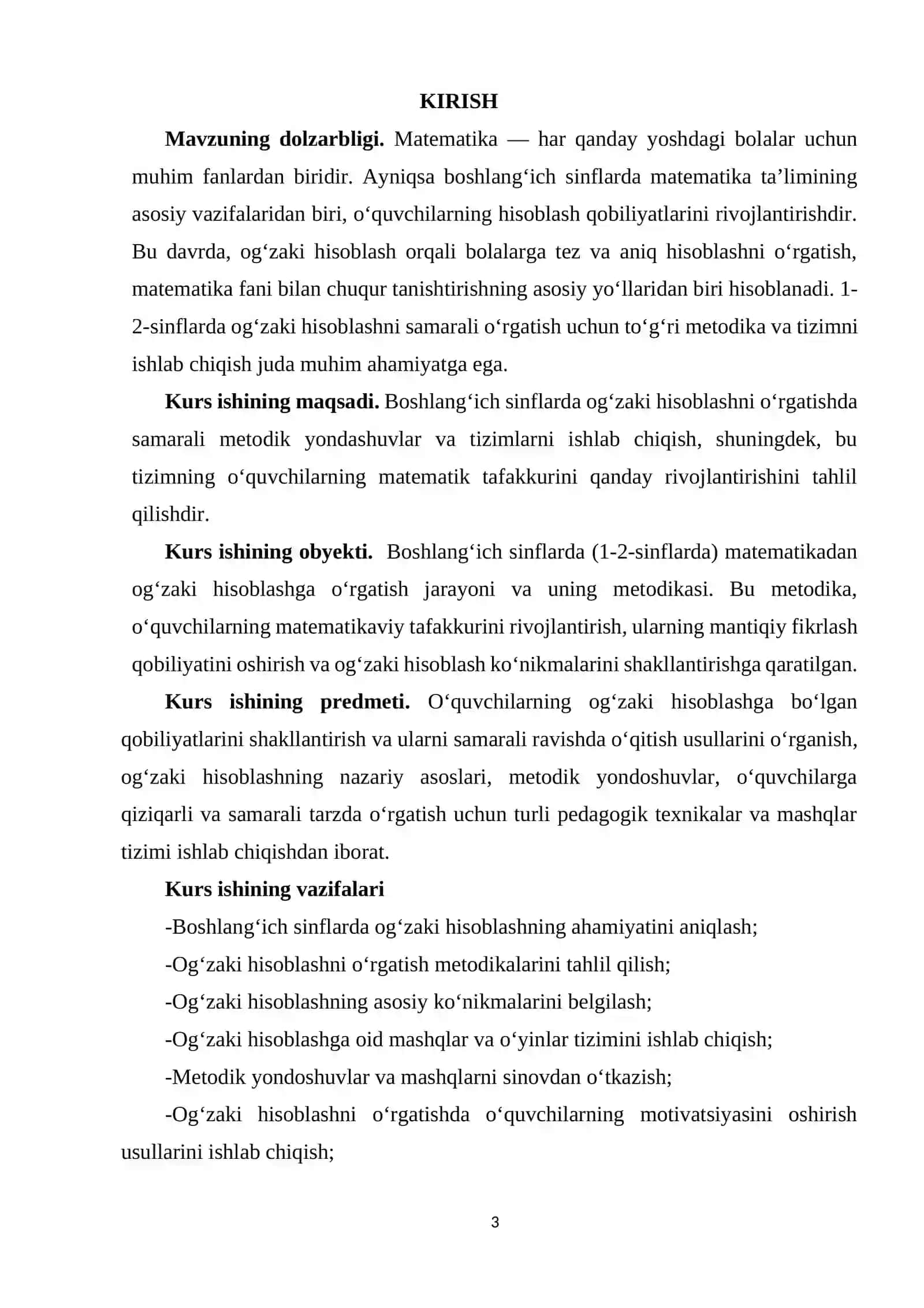 Boshlang’ich sinflarda matematikadan og’zaki hisoblashga o’rgatish metodikasi (1-2-sinflarda tizimni ishlab chiqing) 3