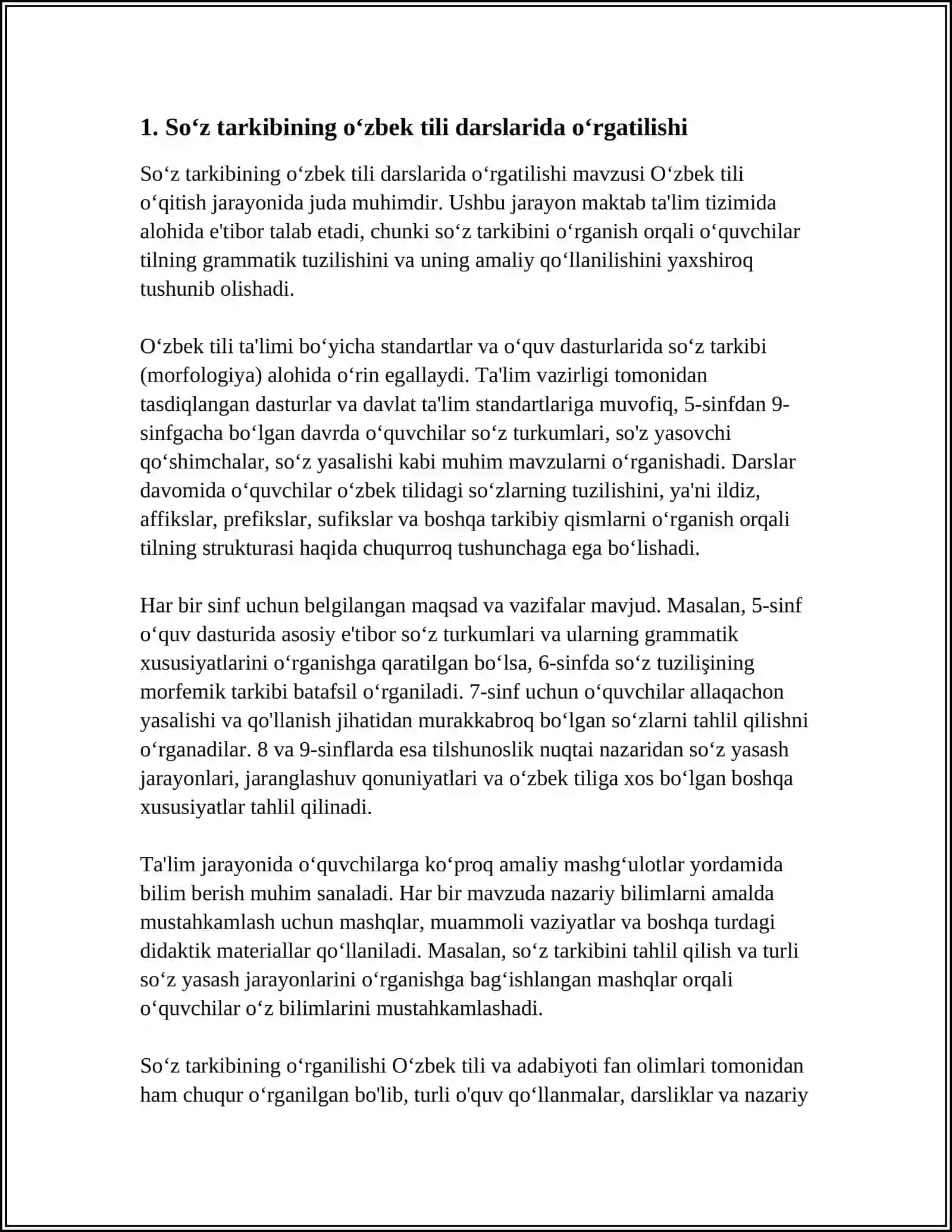 SOʻZ TARKIBINI PEDAGOGIK TEXNOLOGIYALARNI OʻRGANISHDA QOʻLLASH 3