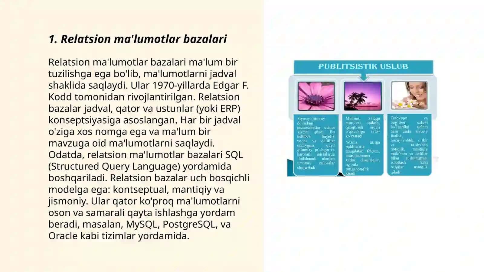 Ma'lumotlar bazasi turlari 3