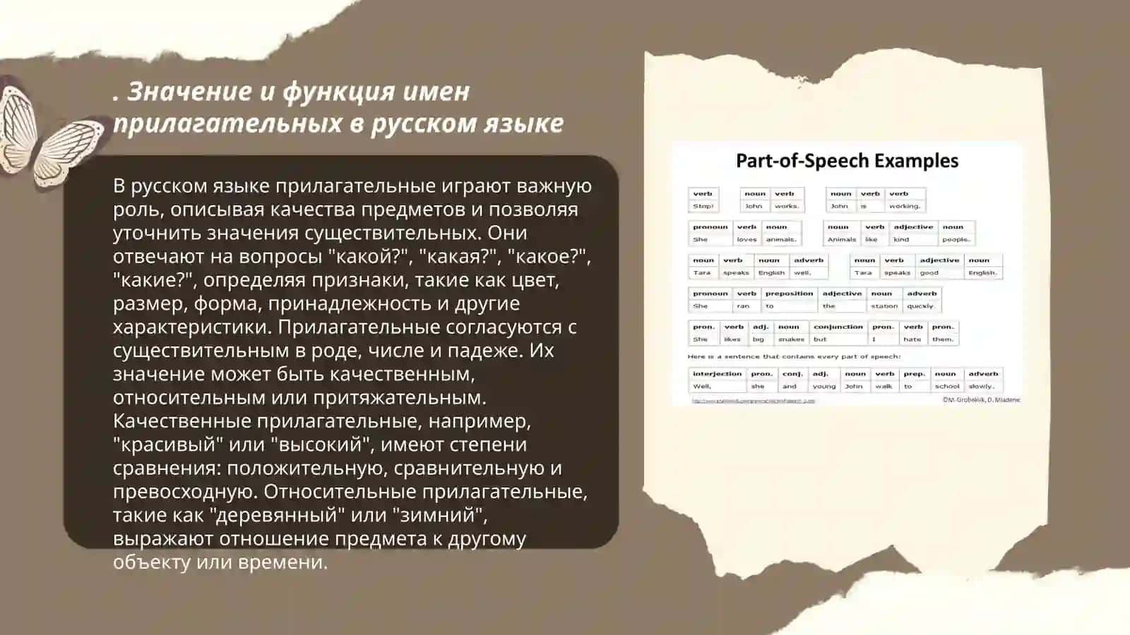 Имя прилагетельное как часть речи. Человек и его характер 3