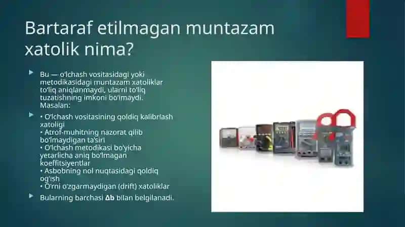 Bartaraf etilmagan muntazam xatoliklar chegarasini baholash 3