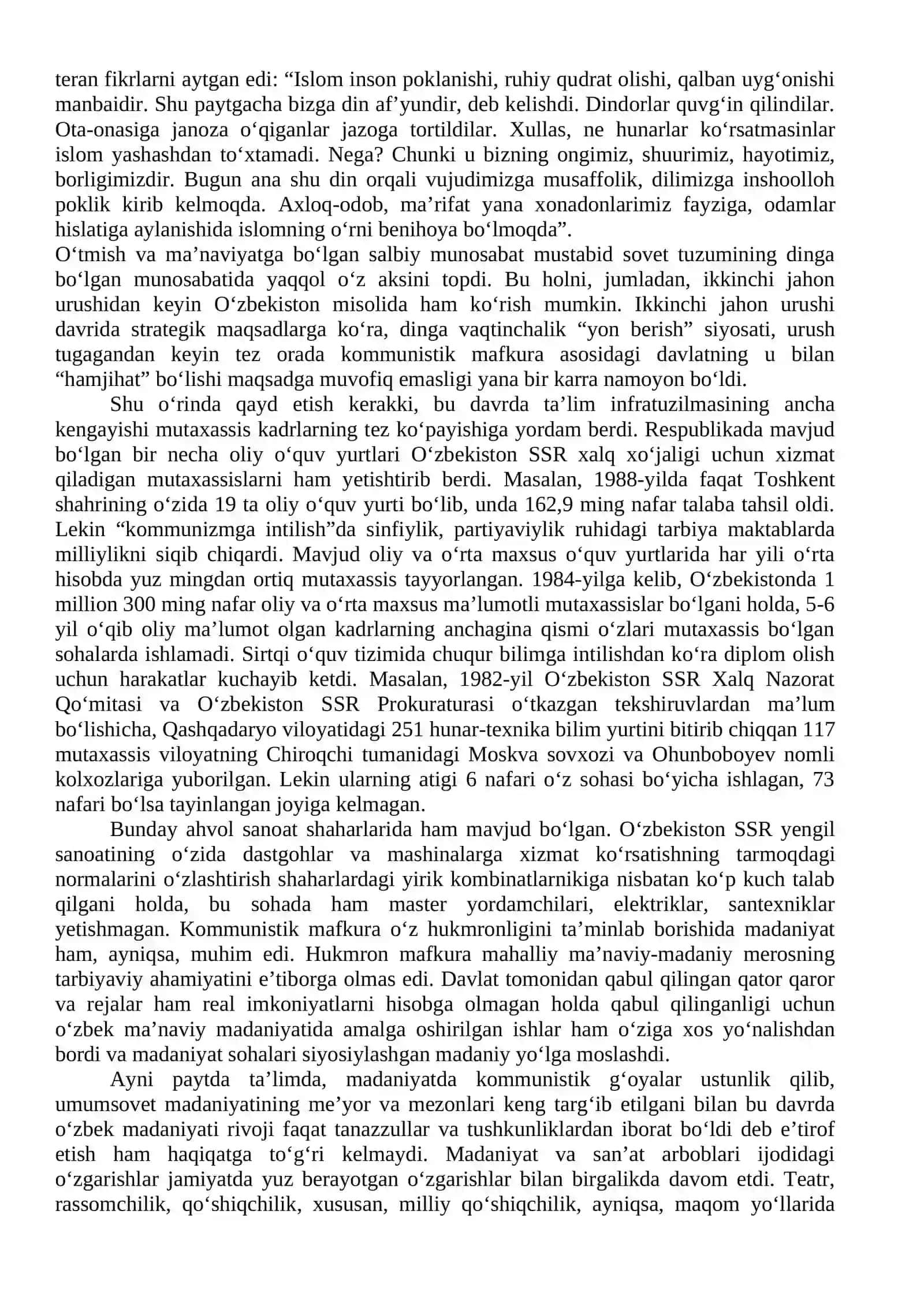 MUSTAQILLIKKA ERISHISH ARAFASIDA OʻZBEKISTONDAGI IJTIMOIY-SIYOSIY JARAYONLAR AJRATILGAN SOAT-2 3