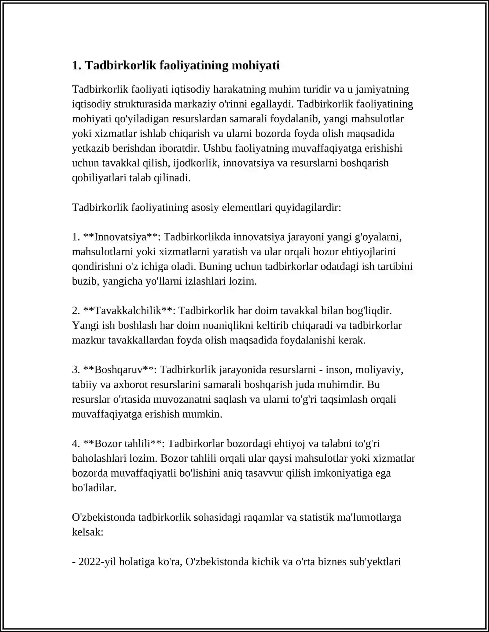 TADBIRKORLIK FAOLIYATI VA TADBIRKORLIK KAPITALI 3