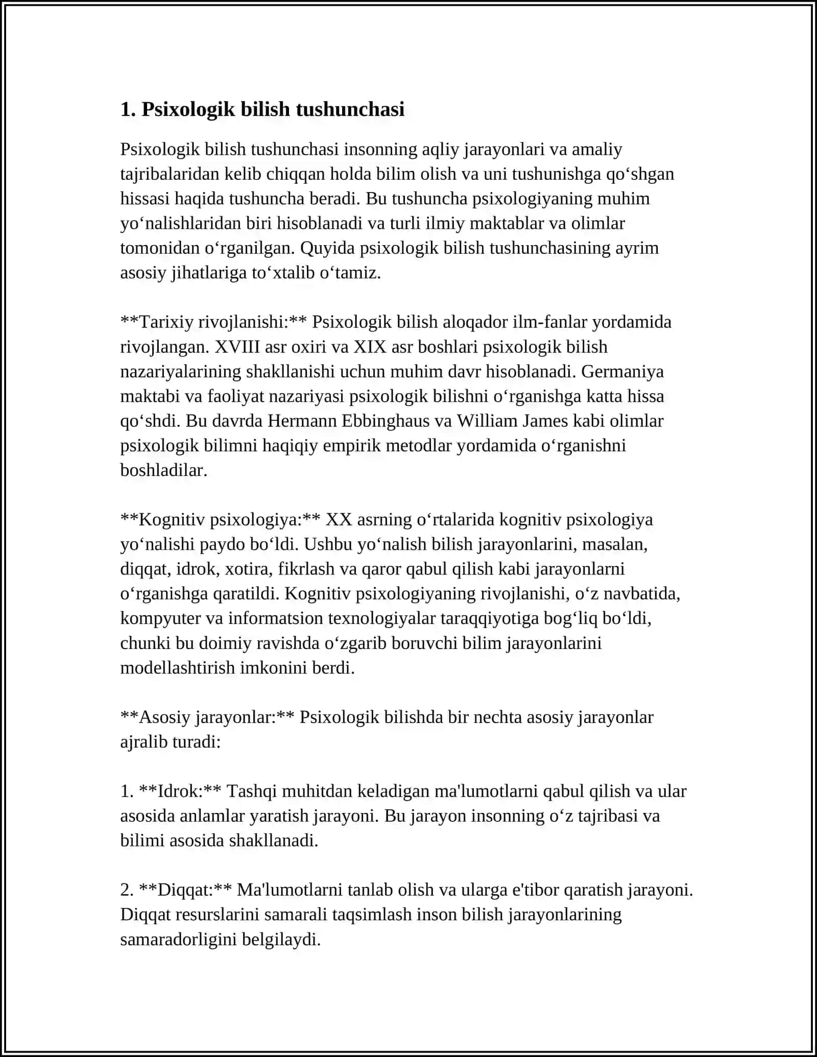 PSIXOLOGIK BILISH FAOLIYAT SIFATIDA 3