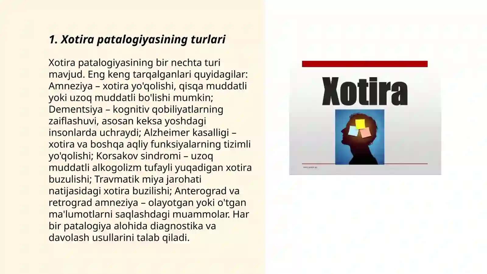 Xotira patalogiyasi va korreksiyasi 3