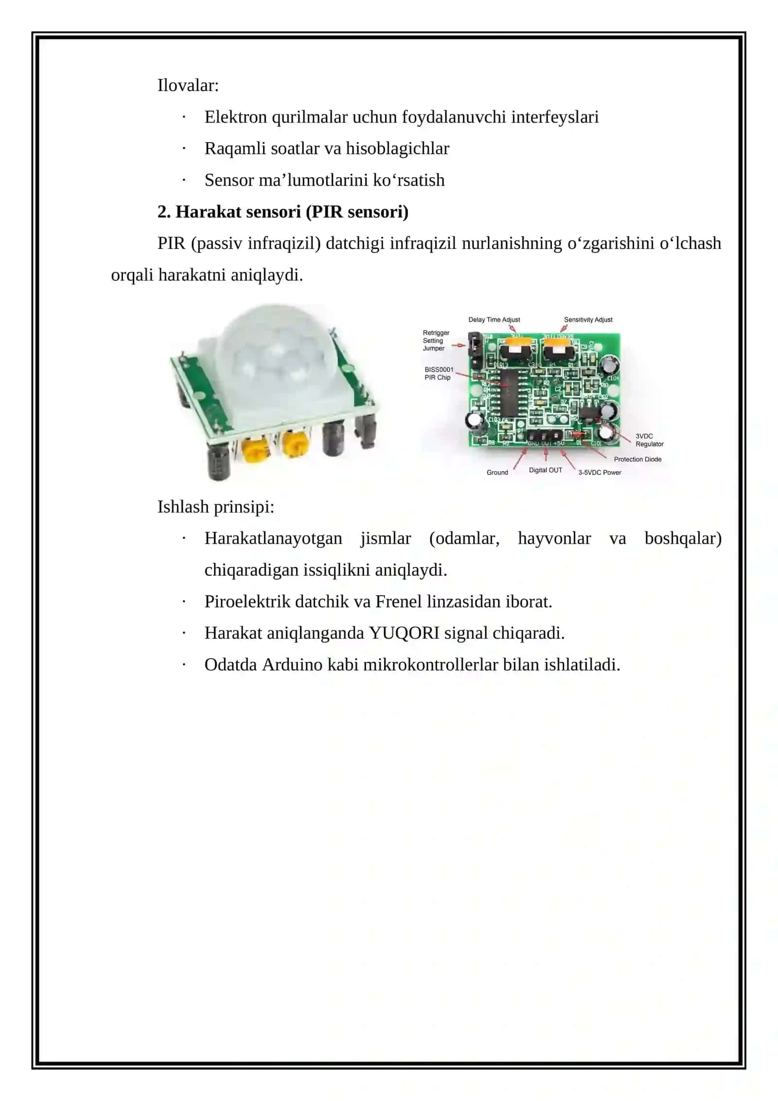 LCD 1602 indikatori va harakat datchigidan foydalanib topshiriqlarni bajarish. Amaliy ish 3