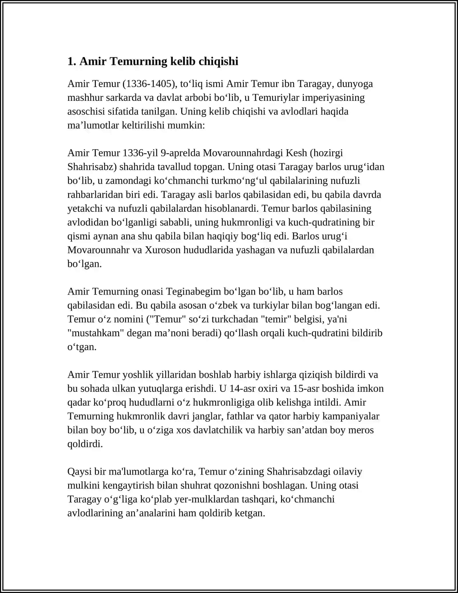 AMUR TEMUR SHAJARASI 3