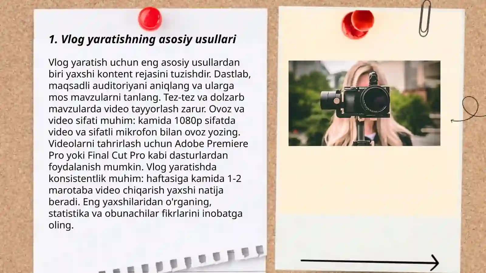 Vlog yaratishning asosiy usullari 3
