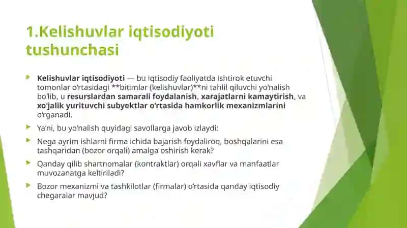 Kelishuvlar iqtisodiyoti normalari va turlari 3