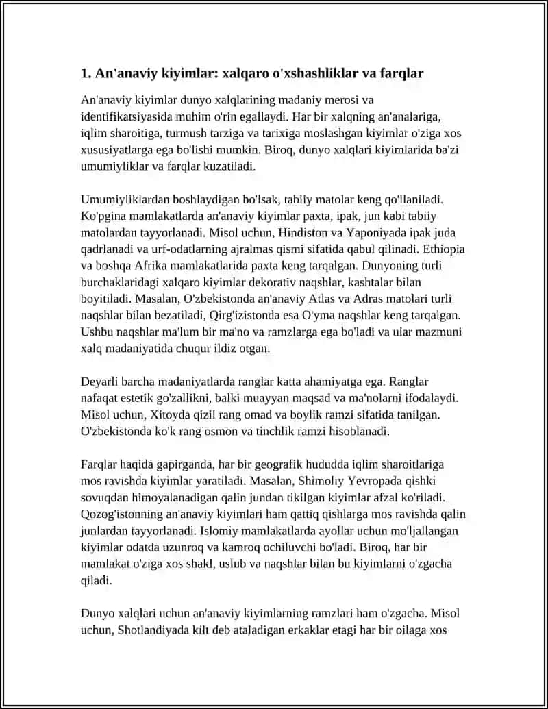 DUNYO XALQLARI MADANIYATILARIDAGI UMUMIYLIK VA FARQLAR MAVZUSIDA VIDEO ROLIK TAYYORLASH 3