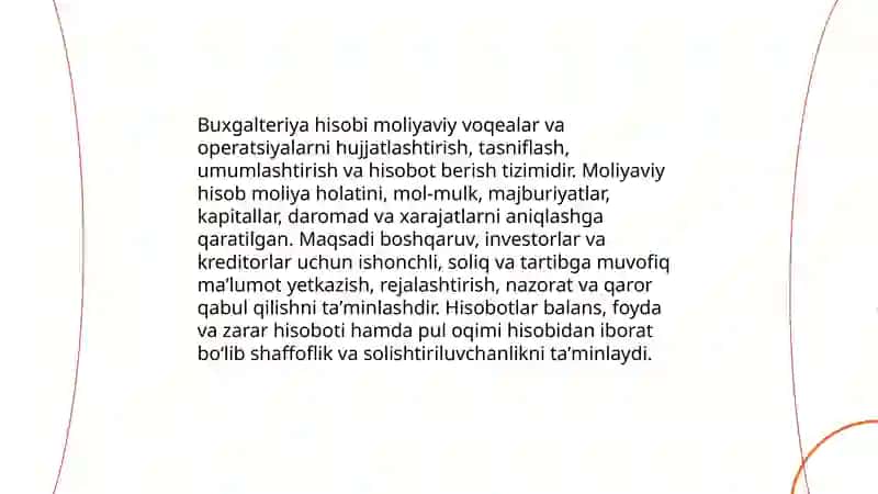 Buxgalteriya hisobi va moliyaviy hisob togrisida umumiy malumot 3