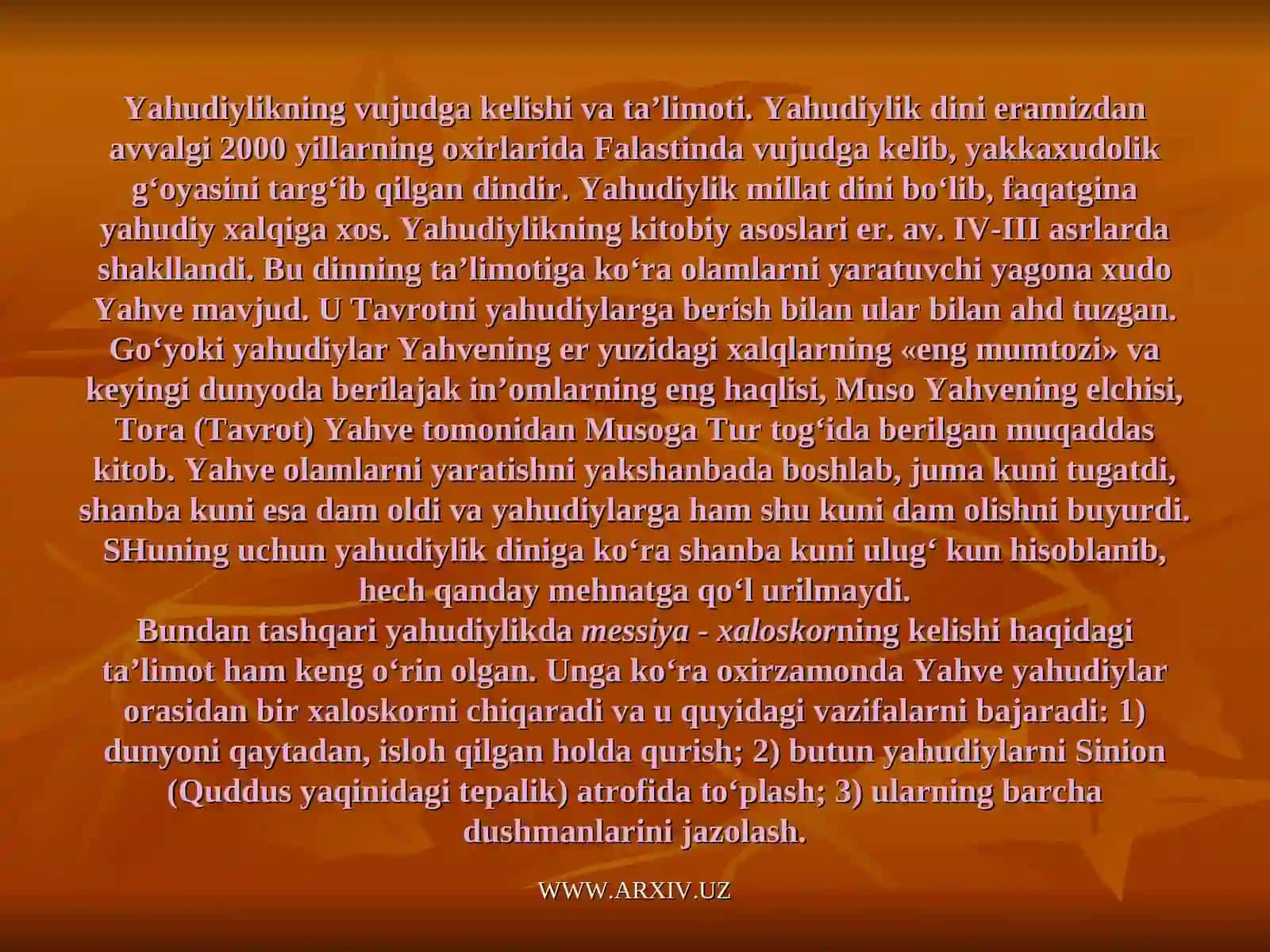 Yahudiylik va xristiyanlik dini manbalari 3
