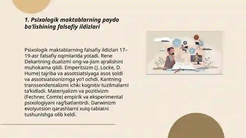 Psixologik maktablarning yuzaga kelishi tarixi 3