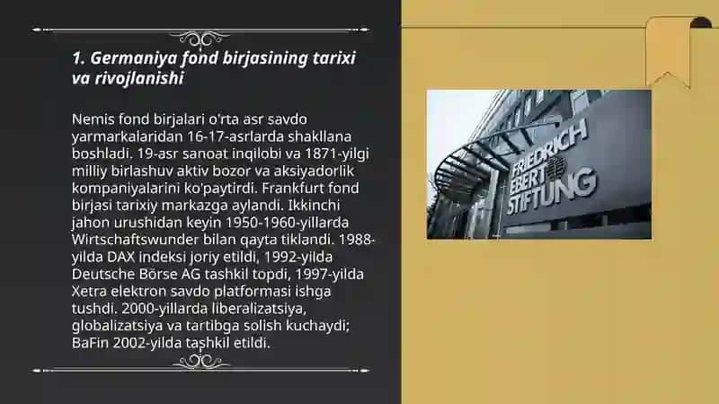 Germaniya fond birjasi va qimmatli qog'ozlari 3