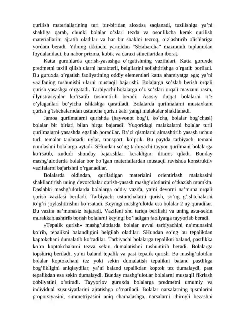 MTTning yosh guruhlarida qurish-yasashga o`rgatish metodlari 3