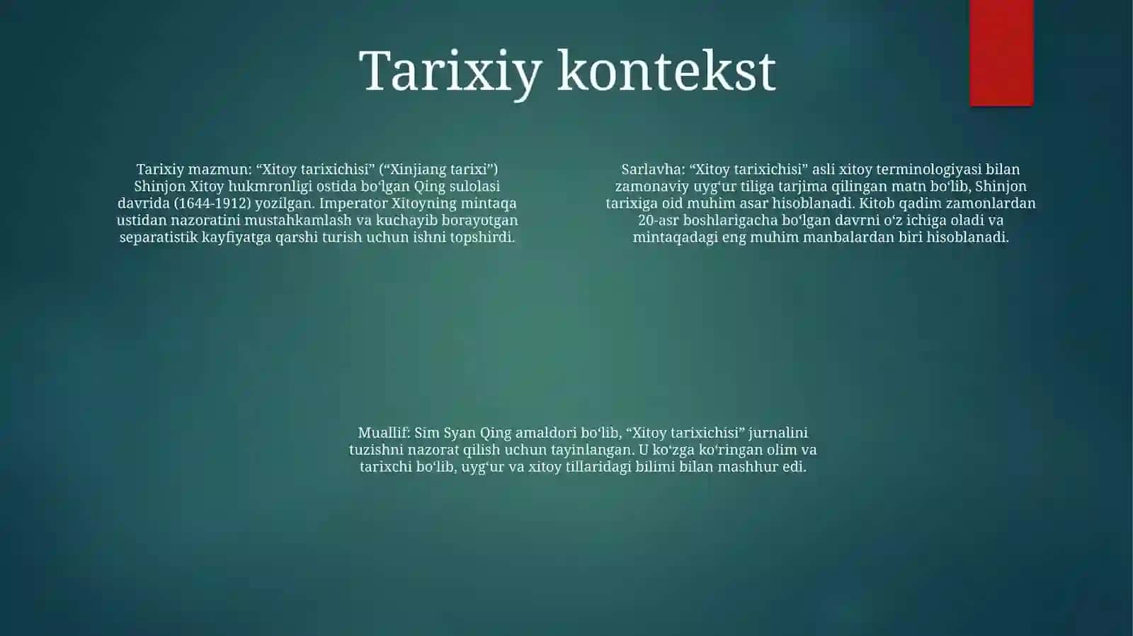 Xitoy Tarixchisi Sim Syan 3