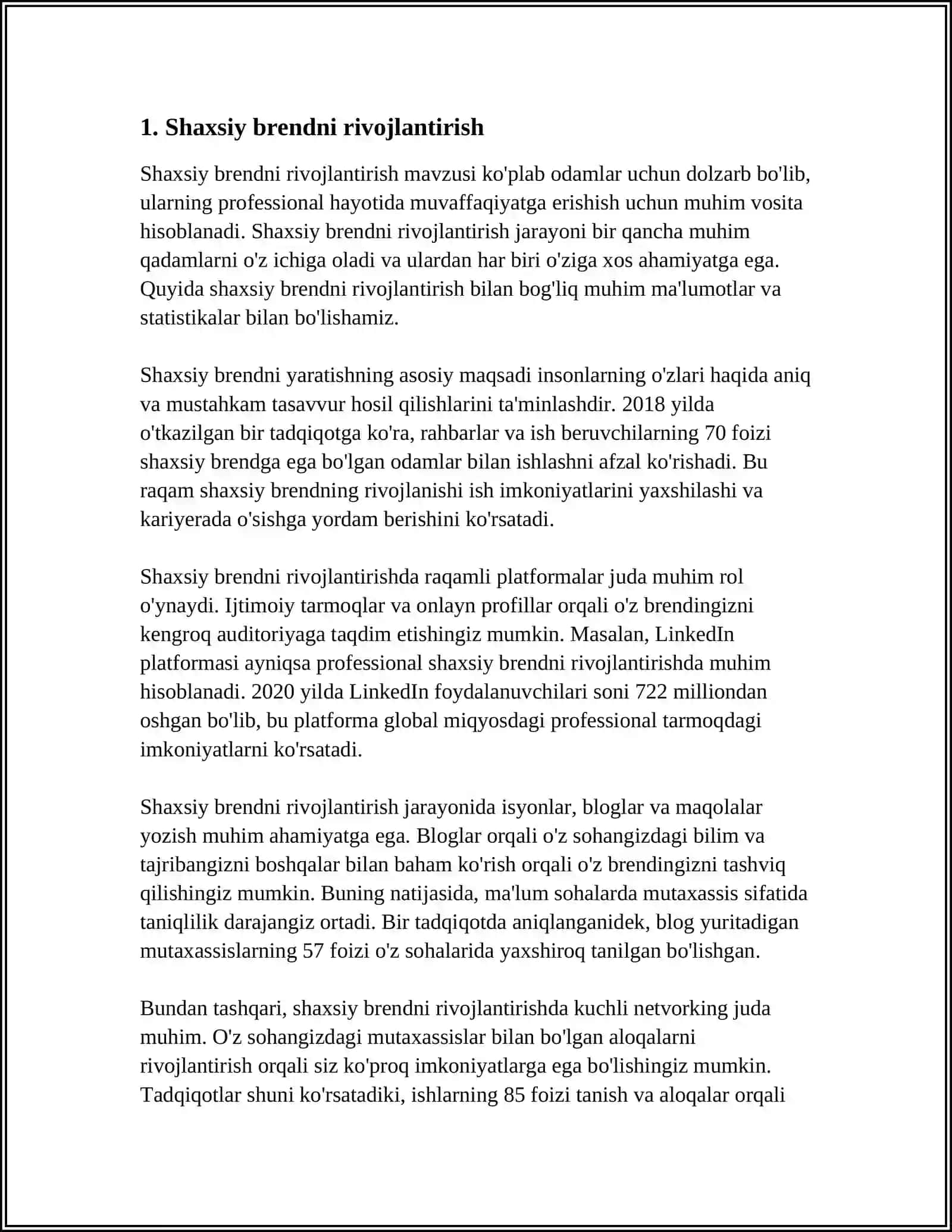 SHAXSNING KARYERA POTENSIALI 3