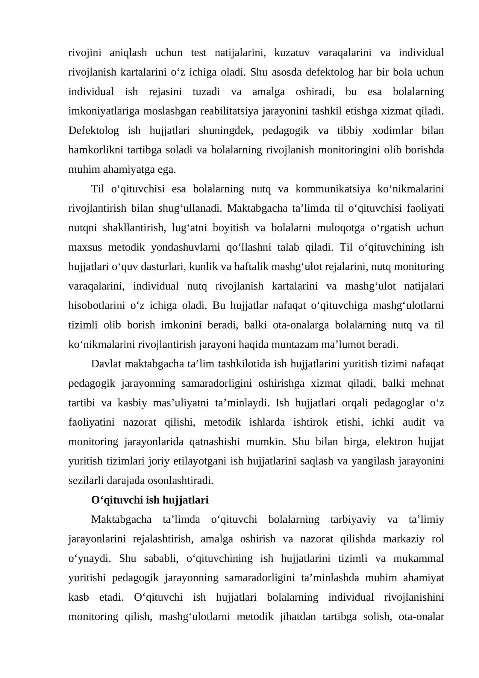 O‘qituvchi, defektolog va til o‘qituvchisi ish hujjatlari 3