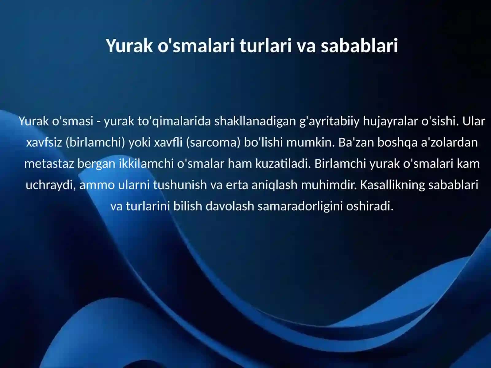 Ko'krak qafasi a'zolari o'smalari: Yurak o'smasi 3