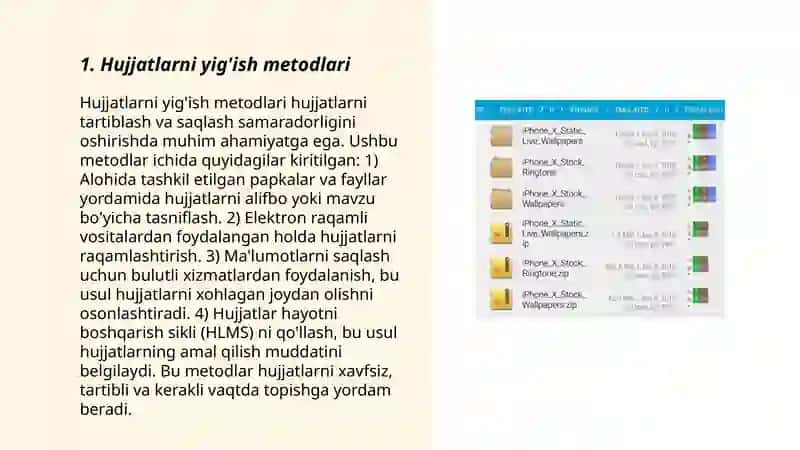 Hujjatlarni yiģish va tanlash usuli 3