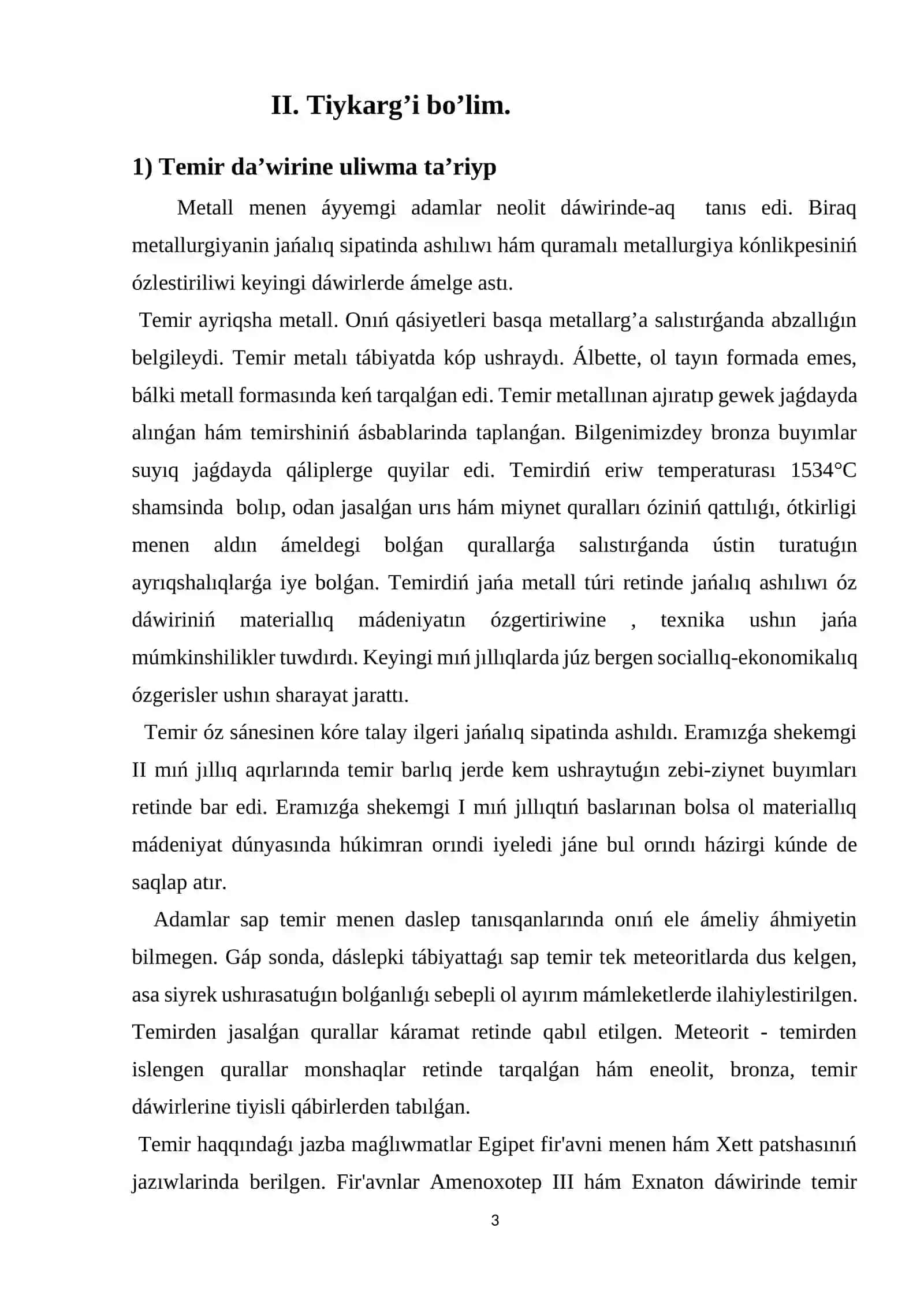 Qubla Tu’rkmenstannin’ erte temir da’wiri arxeologiyasi 3