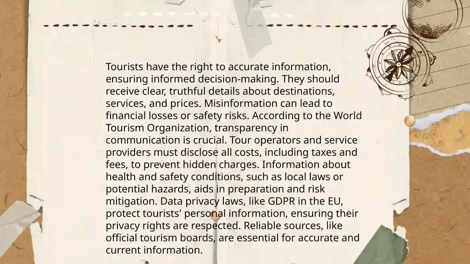 Rights and obligations of tourists and excursions 3